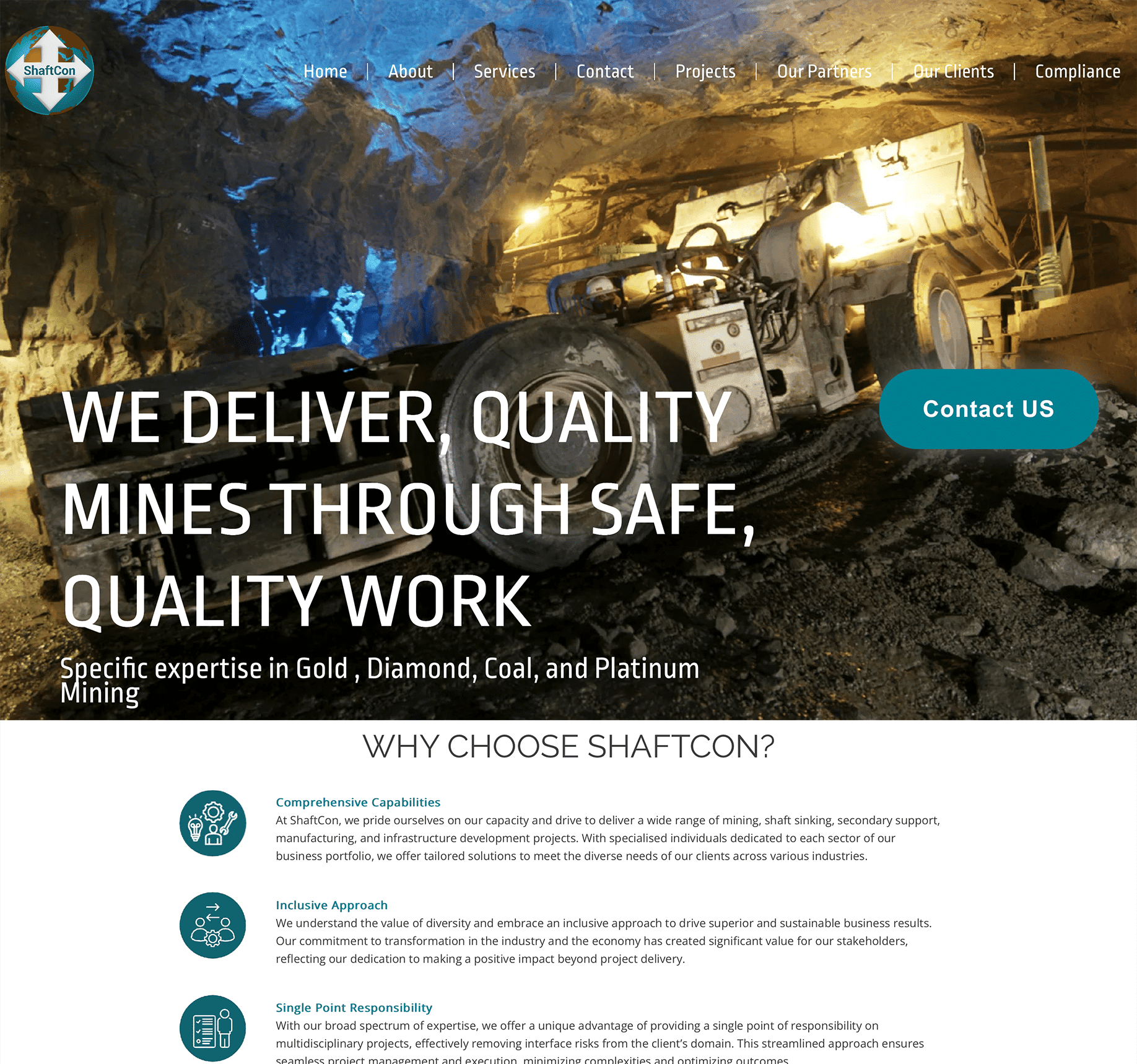 Website for our client servicing the mining industry