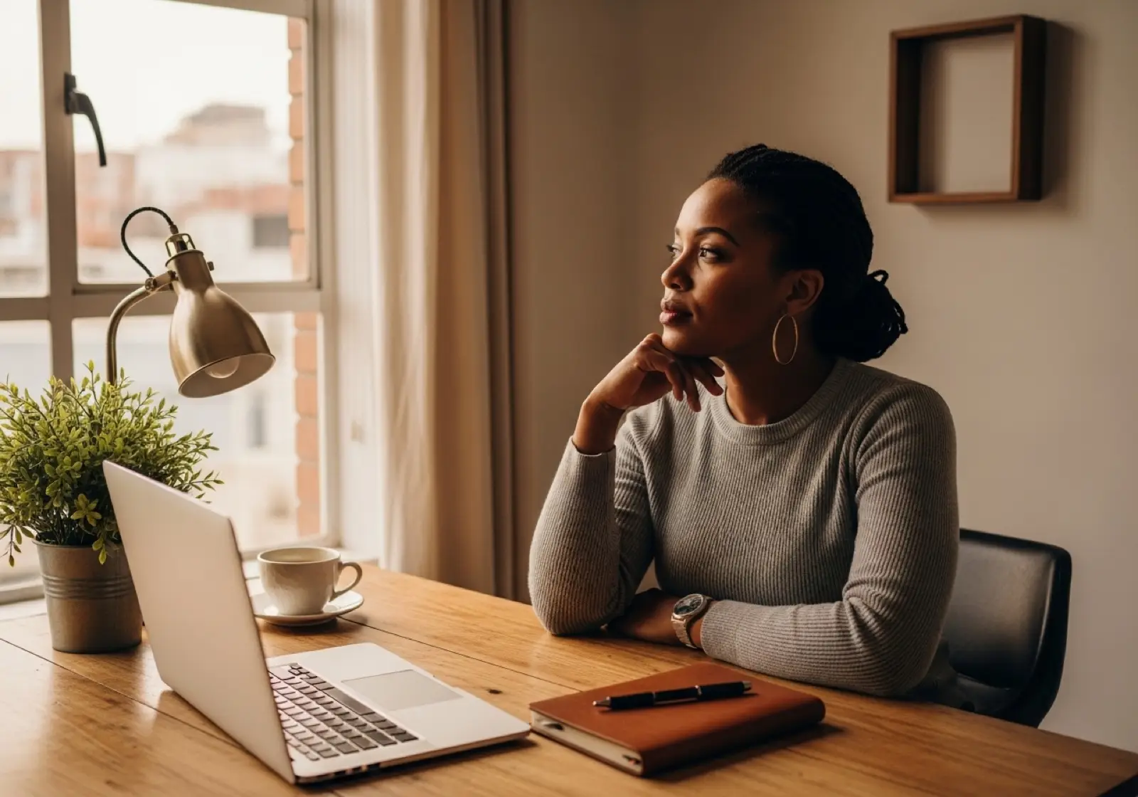 Marketing manager reviewing content performance analytics in a Joburg studio