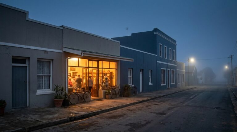 A South African small business open for trade at dusk but hard to find online &mdash; from the Watts Digital study of small businesses without a website.